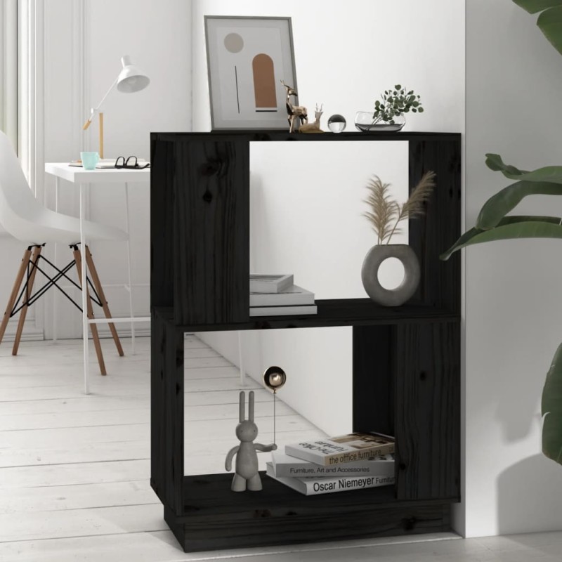 vidaXL Estantería/divisor de espacios madera pino negro 51x25x70 cm vidaXL Estantería/divisor de espacios madera pino negro 51x25x70 cm