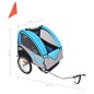 vidaXL Remolque para bicicletas gris y azul 30 kg vidaXL Remolque para bicicletas gris y azul 30 kg