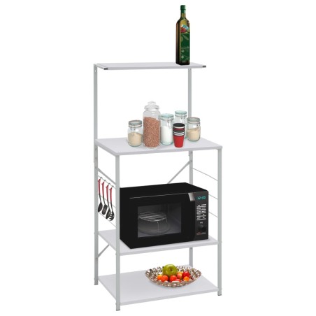 vidaXL Armario para microondas madera ingeniería blanco 60x39,6x123 cm