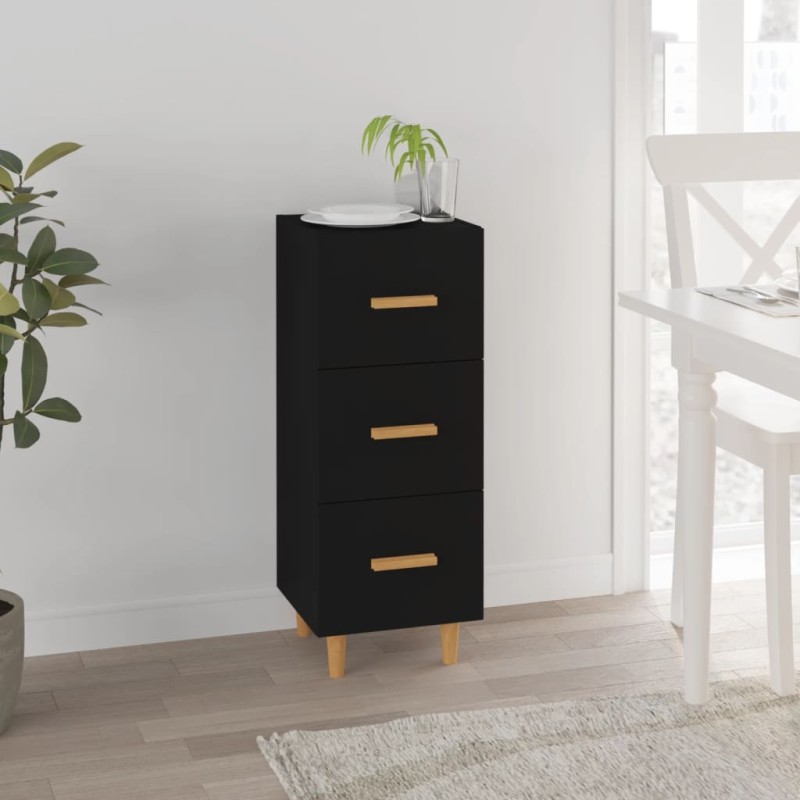vidaXL Aparador de madera contrachapada negro 34,5x34x90 cm vidaXL Aparador de madera contrachapada negro 34,5x34x90 cm