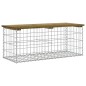 vidaXL Banco jardín diseño gaviones madera pino impregnada 103x44x42cm vidaXL Banco jardín diseño gaviones madera pino impregnada 103x44x42cm