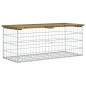 vidaXL Banco jardín diseño gaviones madera pino impregnada 103x44x42cm vidaXL Banco jardín diseño gaviones madera pino impregnada 103x44x42cm
