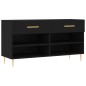 vidaXL Banco zapatero madera de ingeniería negro 102x35x55 cm vidaXL Banco zapatero madera de ingeniería negro 102x35x55 cm