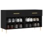 vidaXL Banco zapatero madera de ingeniería negro 102x35x55 cm vidaXL Banco zapatero madera de ingeniería negro 102x35x55 cm