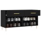 vidaXL Banco zapatero madera de ingeniería negro 102x35x55 cm vidaXL Banco zapatero madera de ingeniería negro 102x35x55 cm