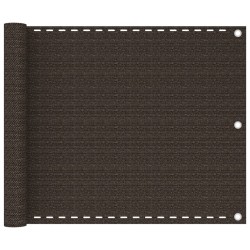 vidaXL Toldo para balcón HDPE marrón 75x500 cm 