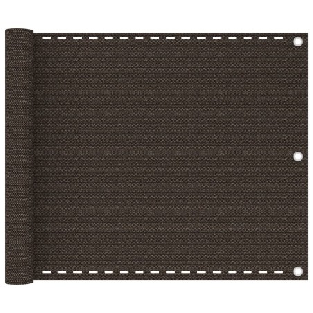 vidaXL Toldo para balcón HDPE marrón 75x500 cm 