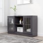 vidaXL Vitrina de madera contrachapada gris brillo 120x30,5x70 cm vidaXL Vitrina de madera contrachapada gris brillo 120x30,5x70 cm