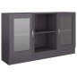 vidaXL Vitrina de madera contrachapada gris brillo 120x30,5x70 cm vidaXL Vitrina de madera contrachapada gris brillo 120x30,5x70 cm
