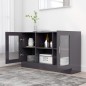 vidaXL Vitrina de madera contrachapada gris brillo 120x30,5x70 cm vidaXL Vitrina de madera contrachapada gris brillo 120x30,5x70 cm