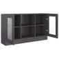 vidaXL Vitrina de madera contrachapada gris brillo 120x30,5x70 cm vidaXL Vitrina de madera contrachapada gris brillo 120x30,5x70 cm