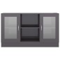 vidaXL Vitrina de madera contrachapada gris brillo 120x30,5x70 cm vidaXL Vitrina de madera contrachapada gris brillo 120x30,5x70 cm