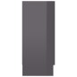 vidaXL Vitrina de madera contrachapada gris brillo 120x30,5x70 cm vidaXL Vitrina de madera contrachapada gris brillo 120x30,5x70 cm