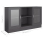 vidaXL Vitrina de madera contrachapada gris brillo 120x30,5x70 cm vidaXL Vitrina de madera contrachapada gris brillo 120x30,5x70 cm