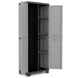 Keter Armario de almacenaje multiusos Stilo gris y negro 173 cm
