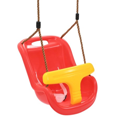 vidaXL Columpio para bebé con cinturón de seguridad PP rojo