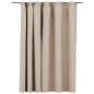 vidaXL Cortina opaca con ganchos look de lino beige 290x245 cm vidaXL Cortina opaca con ganchos look de lino beige 290x245 cm