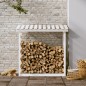 vidaXL Leñero de madera maciza de pino blanco 108x64,5x110 cm vidaXL Leñero de madera maciza de pino blanco 108x64,5x110 cm