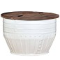 vidaXL Mesa de centro madera maciza reciclada blanca forma de barril vidaXL Mesa de centro madera maciza reciclada blanca forma de barril