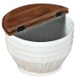 vidaXL Mesa de centro madera maciza reciclada blanca forma de barril vidaXL Mesa de centro madera maciza reciclada blanca forma de barril