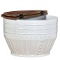 vidaXL Mesa de centro madera maciza reciclada blanca forma de barril vidaXL Mesa de centro madera maciza reciclada blanca forma de barril