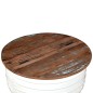 vidaXL Mesa de centro madera maciza reciclada blanca forma de barril vidaXL Mesa de centro madera maciza reciclada blanca forma de barril