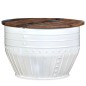 vidaXL Mesa de centro madera maciza reciclada blanca forma de barril vidaXL Mesa de centro madera maciza reciclada blanca forma de barril