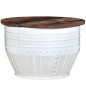 vidaXL Mesa de centro madera maciza reciclada blanca forma de barril vidaXL Mesa de centro madera maciza reciclada blanca forma de barril