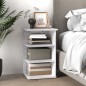 vidaXL Armario auxiliar madera contrachapada blanco brillo 35x35x55 cm