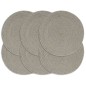 vidaXL Manteles individuales redondos 6 uds algodón gris liso 38 cm vidaXL Manteles individuales redondos 6 uds algodón gris liso 38 cm