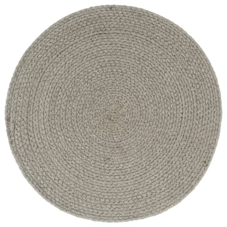 vidaXL Manteles individuales redondos 6 uds algodón gris liso 38 cm