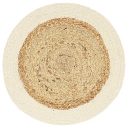 vidaXL Mantel individual redondo 4 uds yute algodón natural liso 38 cm 