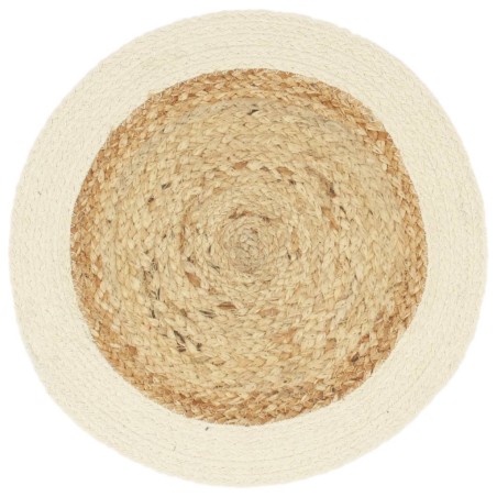 vidaXL Mantel individual redondo 4 uds yute algodón natural liso 38 cm 