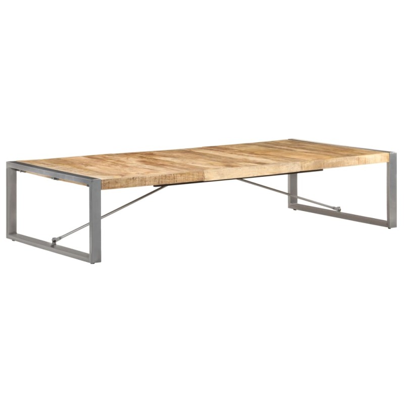 vidaXL Mesa de centro de madera de mango rugosa 180x90x40 cm