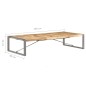 vidaXL Mesa de centro de madera de mango rugosa 180x90x40 cm