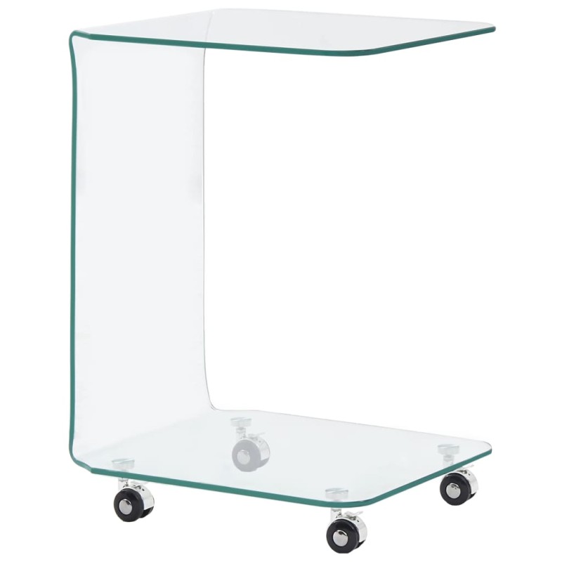 vidaXL Mesa de centro de vidrio templado 45x40x63 cm vidaXL Mesa de centro de vidrio templado 45x40x63 cm