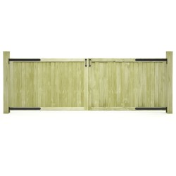 vidaXL Puertas de valla madera 2 uds de pino impregnada 300x100 cm