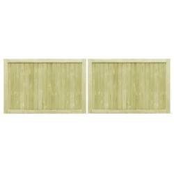 vidaXL Puertas de valla madera 2 uds de pino impregnada 300x100 cm