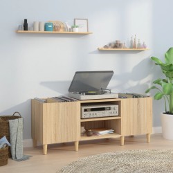 vidaXL Mueble de discos contrachapada roble sonoma 121x38x48 cm
