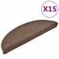 vidaXL Alfombrillas de escalera 15 unidades marrón café 56x17x3 cm vidaXL Alfombrillas de escalera 15 unidades marrón café 56x17x3 cm