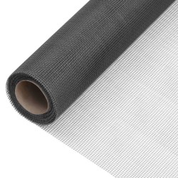 vidaXL Malla mosquitera de fibra de vidrio negra 112x500 cm