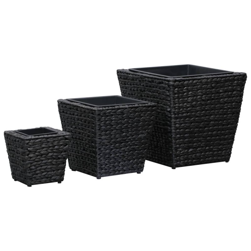 vidaXL Conjunto de arriates 3 piezas jacinto de agua negro vidaXL Conjunto de arriates 3 piezas jacinto de agua negro