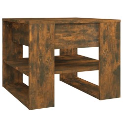 vidaXL Mesa de centro madera contrachapada roble ahumado 55,5x55x45 cm