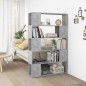 vidaXL Librería separador contrachapada gris hormigón 100x24x155 cm vidaXL Librería separador contrachapada gris hormigón 100x24x155 cm