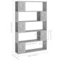 vidaXL Librería separador contrachapada gris hormigón 100x24x155 cm vidaXL Librería separador contrachapada gris hormigón 100x24x155 cm