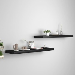 vidaXL Estantes flotantes de pared 2 uds MDF negro 90x23,5x3,8 cm