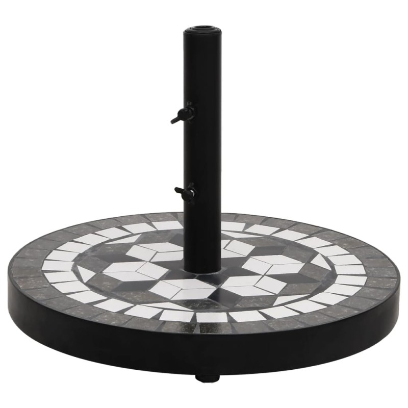 vidaXL Base de sombrilla redonda negro y blanco 12 kg vidaXL Base de sombrilla redonda negro y blanco 12 kg