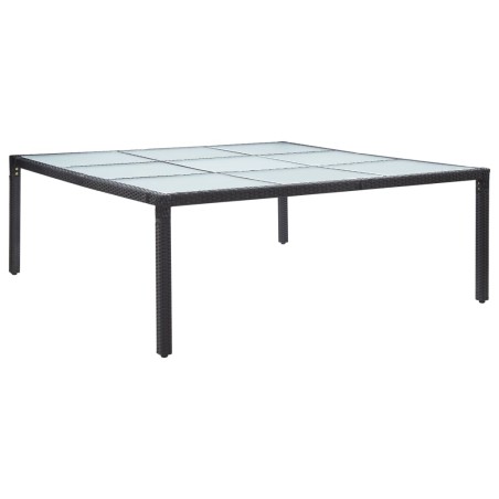 vidaXL Mesa de comedor de jardín ratán sintético negro 200x200x74 cm 
