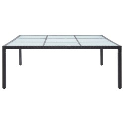 vidaXL Mesa de comedor de jardín ratán sintético negro 200x200x74 cm 