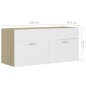 vidaXL Armario para lavabo contrachapada blanco roble 100x38,5x46 cm vidaXL Armario para lavabo contrachapada blanco roble 100x38,5x46 cm
